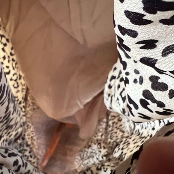 Animal Print Tiered Ruffled Maxi Dress Large Unleash Your Inner Glam-Zebra! - Picture 10 of 14